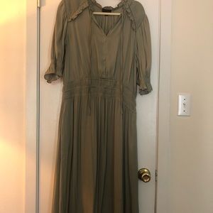 Anthropologie green midi dress